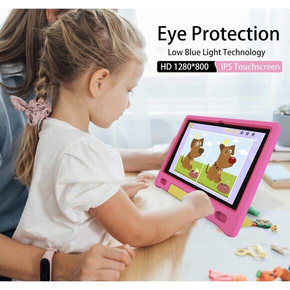 10.1"‎ HD Screen Android 14 Tablet for Kids 64GB Octa-Core WiFi Dual Camera PINK - Picture 6 of 6